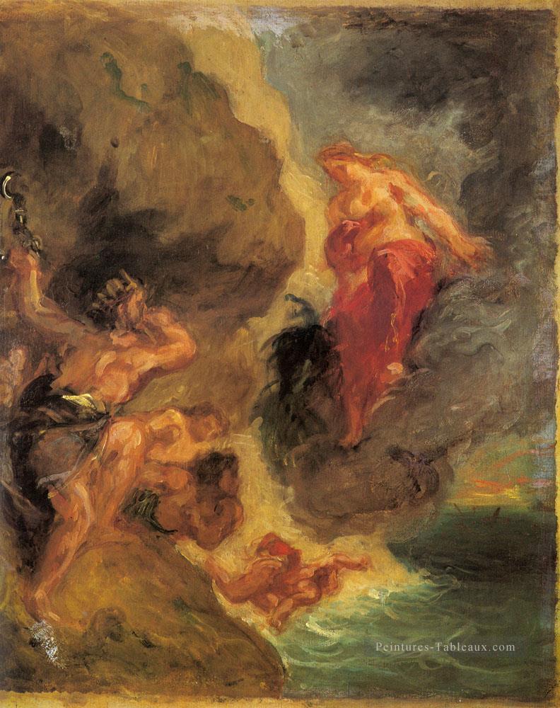 Juno d’hiver et Aeolus romantique Eugène Delacroix Peintures à l'huile
